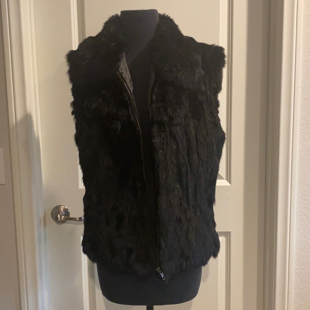SaKs Fifth ave rabbit fur vest